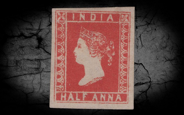India QV 1854 SG1a ½a Deep Vermillion UN CV£5000